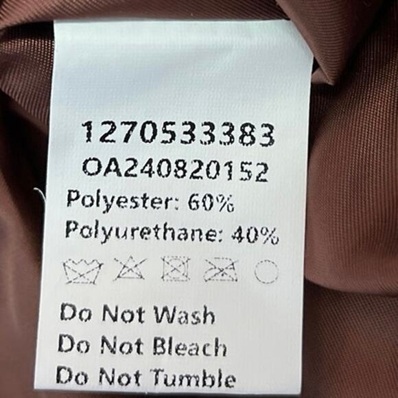 Commense Brown Faux Vegan Leather Mini Zipper Straight Pencil Skirt Size S - Picture 5 of 5